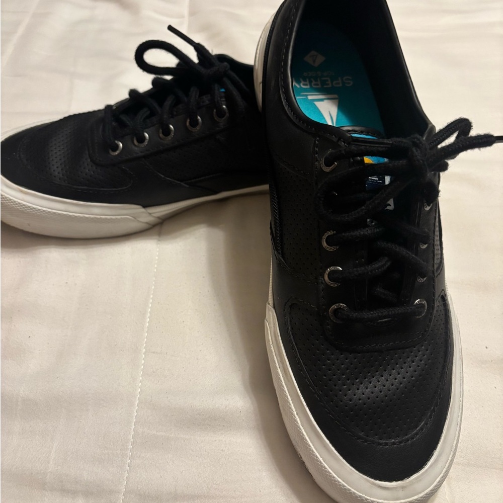 Sperry Women's Black Sneakers with White Soles